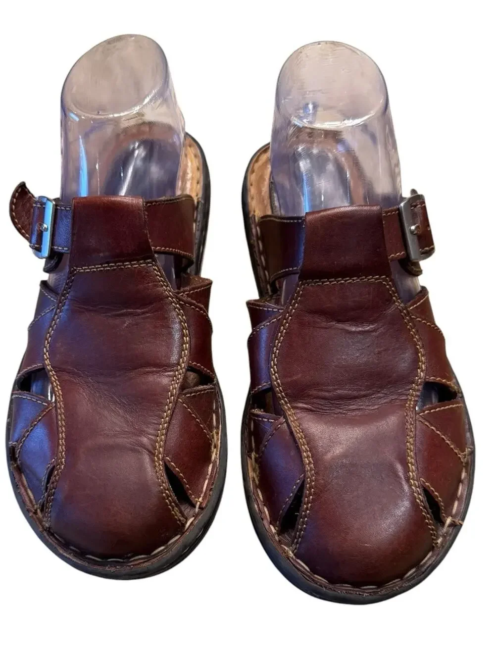 Born Women’s Size 9 Brown Leather Fisherman Slip On Sandals - Classic Comfort